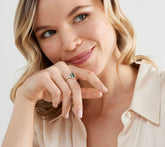 Vault 14K Brazilian Blue Green Tourmaline 3-Stone Ring, Size 10